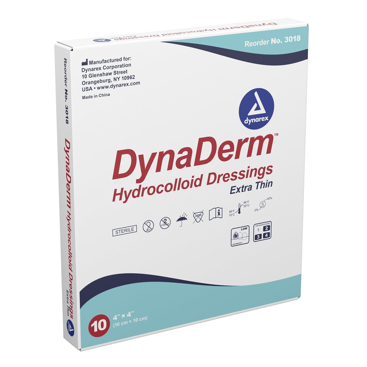 DynaDerm Hydrocolloid Dressing - X-Thin - 4"x4"
