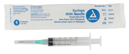 Dynarex - Syringes With Needle - 5cc