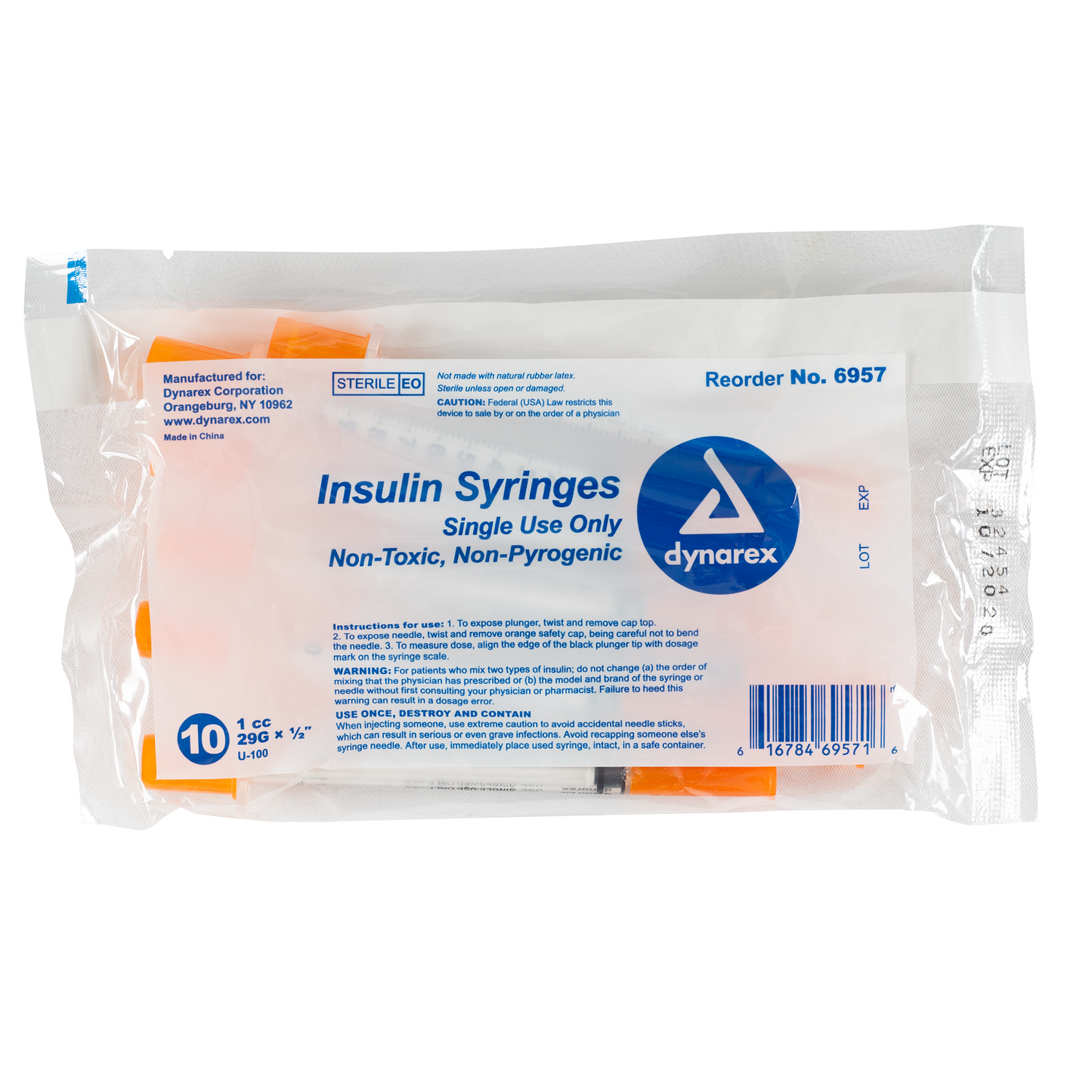 Dynarex - Insulin Syringe N/S - 1cc