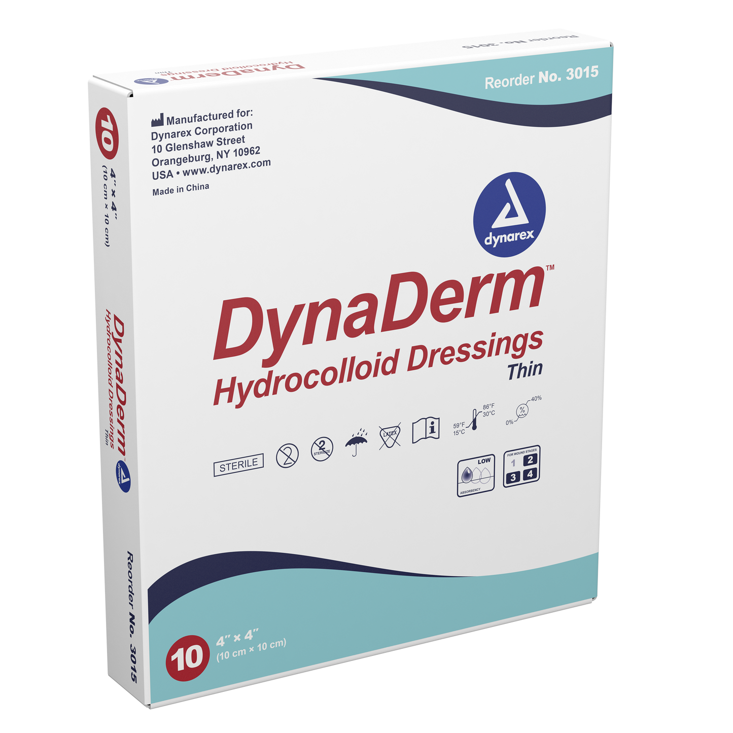 DynaDerm Hydrocolloid Dressing - Thin - 4"x4"