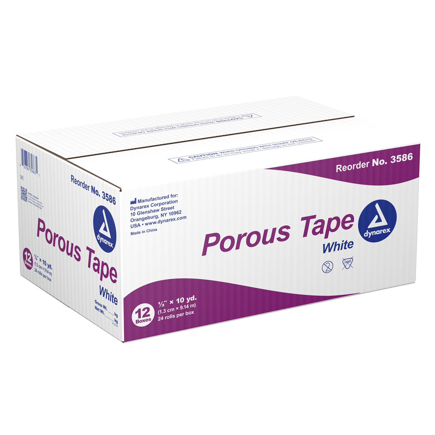 Dynarex - Porous Tape 1/2" x 10 yds