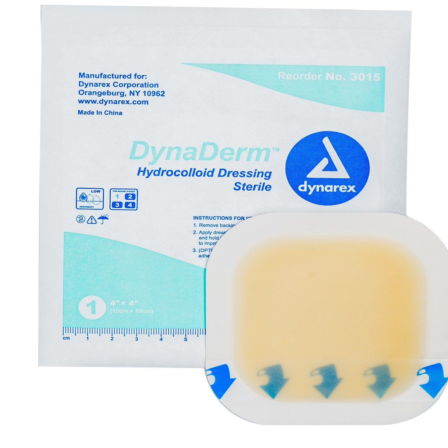 DynaDerm Hydrocolloid Dressing - Thin - 4"x4"