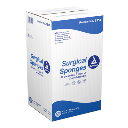 Dynarex - X-Ray Detectable Surgical Gauze Sponge Sterile 4" x 4"