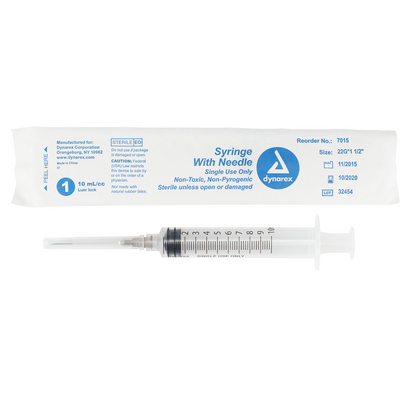 Dynarex - Syringes With Needle - 10cc