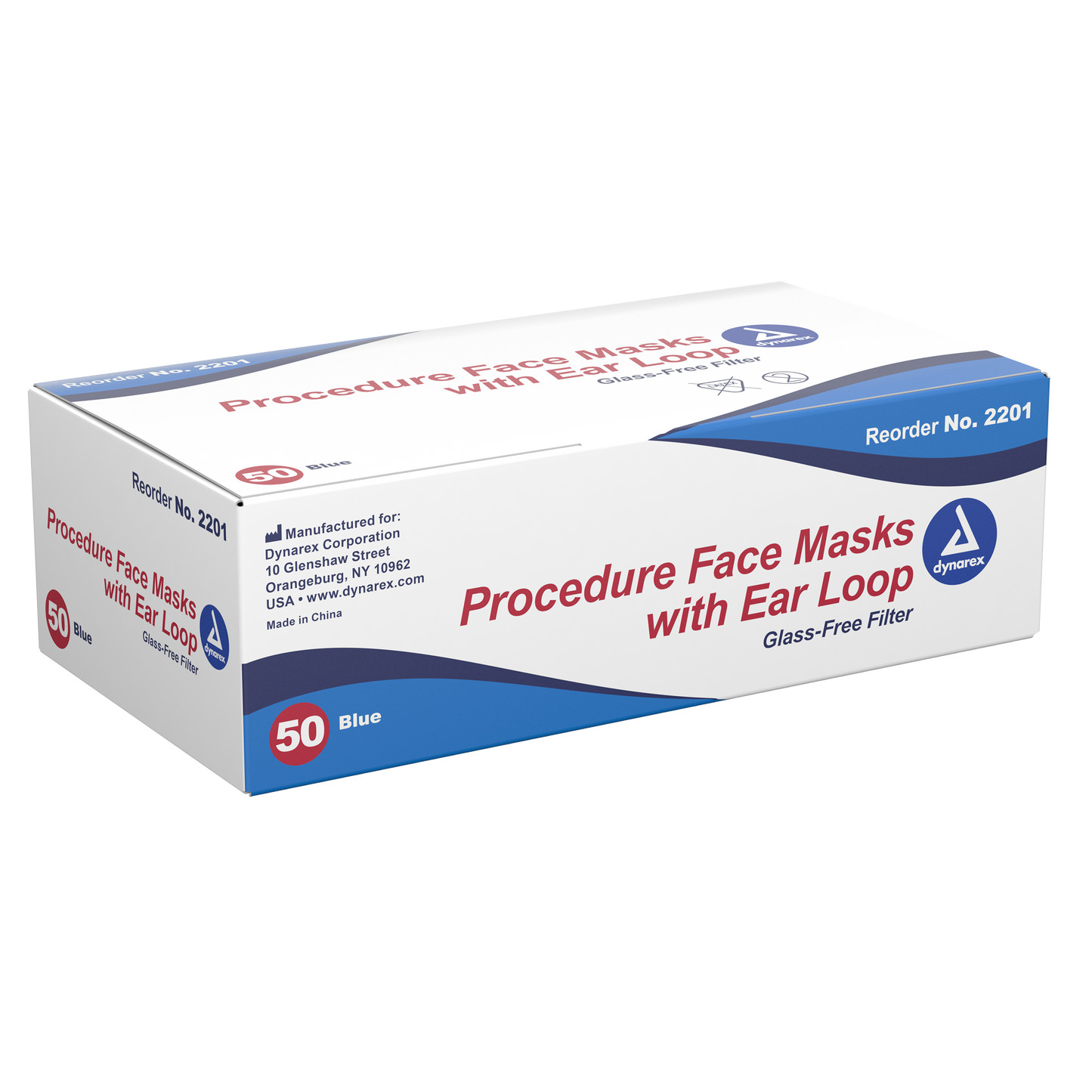 Dynarex - Procedure Face Mask - with Ear Loop Blue