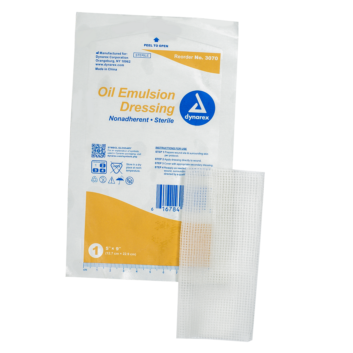 Dynarex - Oil Emulsion Dressing - 5"x9"